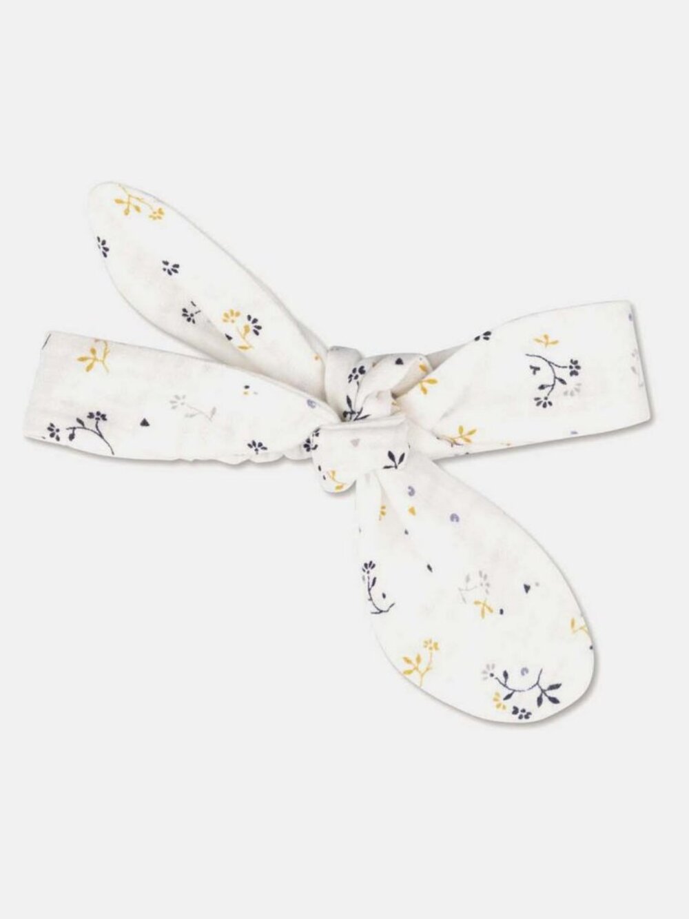 Muslin floral baby hairband - Ivory